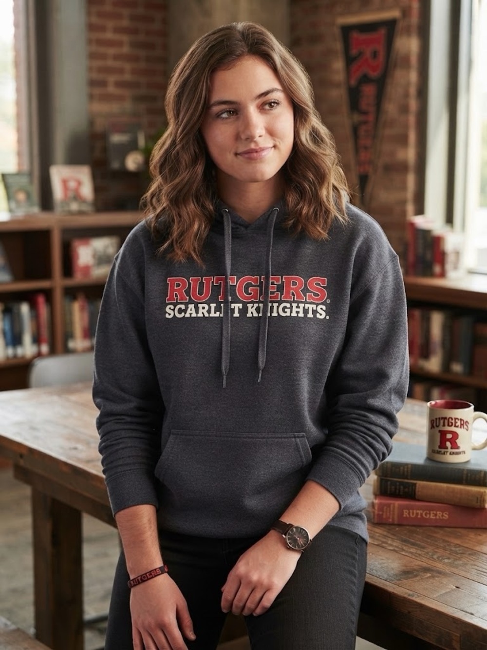 Scarlet Knights Charcoal Hoodie - Sweatshirt